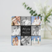 メリー8結婚した枚の写真のコラージュモダン結婚の シーズンカード (スタンド正面)