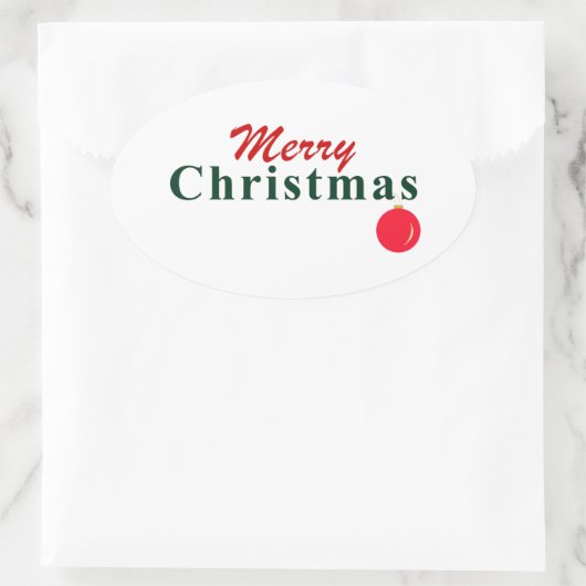 メリー・つるクリスマスのオーナメントエレガントモダン 楕円形シール (バッグ)