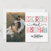 メリー アンド ブライト おしゃれ ヴィンテージ レトロ ファミリーフォト シーズンカード (正面)