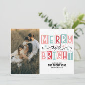 メリー アンド ブライト おしゃれ ヴィンテージ レトロ ファミリーフォト シーズンカード (スタンド正面)