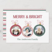 メリー・アンド・ブライト クリスマス ホリデー カード (正面/裏面)