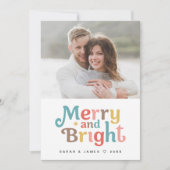 メリー アンド ブライト モダン フォト カラフル クリスマス (正面)