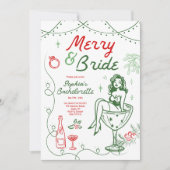 メリー・アンド・ブリードのクリスマス・バチェロレッテ・パーティ 招待状 (正面)