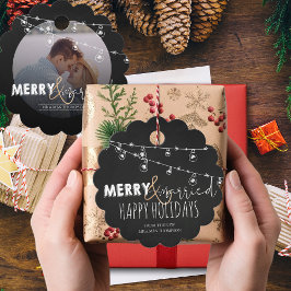 メリー・アンド・マリード ブラック・ホワイト ハッピー・ホリデイズ フォト フェイバータグ