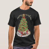 メリー・ウーフマス・ドッグデザイン - パグ Tシャツ (正面)