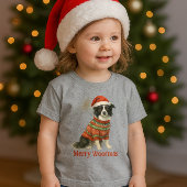 メリー・ウーフマス ボーダー・コリー クリスマス Tシャツ