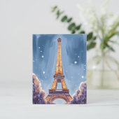 メリー エッフェル塔 | パリのクリスマス 水彩画 シーズンカード (スタンド正面)