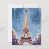 メリー エッフェル塔 | パリのクリスマス 水彩画 シーズンカード (正面)