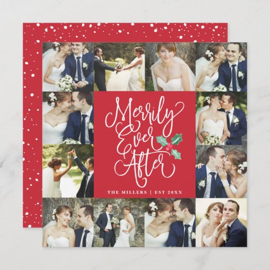 メリー·エバー·アフ結婚ターズ·ホリデー12フォトカード 招待状 (正面/裏面)