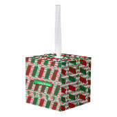 メリー・エレガントクリスマモダンスカスタマイズ&s キューブオーナメント (裏面アングル)