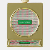 メリー・エレガントクリスマモダンスカスタマイズ&s ゴールドプレートバナーオーナメント (正面)