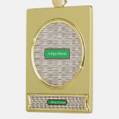 メリー・エレガントクリスマモダンスカスタマイズ&s ゴールドプレートバナーオーナメント (左)