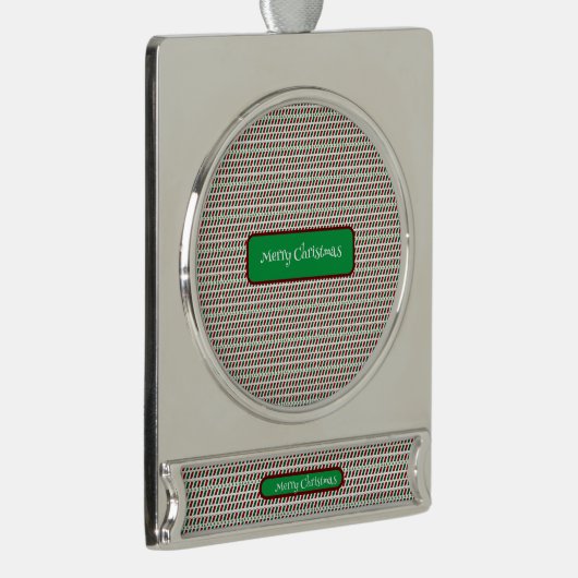 メリー・エレガントクリスマモダンスカスタマイズ&s シルバープレートバナーオーナメント (右)