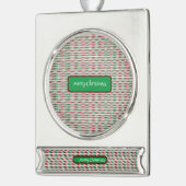 メリー・エレガントクリスマモダンスカスタマイズ&s シルバープレートバナーオーナメント (左)