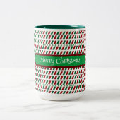 メリー・エレガントクリスマモダンスカスタマイズ&s ツートーンマグカップ (中央)