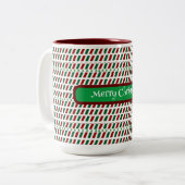 メリー・エレガントクリスマモダンスカスタマイズ&s ツートーンマグカップ (正面左)