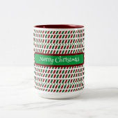 メリー・エレガントクリスマモダンスカスタマイズ&s ツートーンマグカップ (中央)