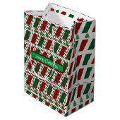 メリー・エレガントクリスマモダンスカスタマイズ&s ミディアムペーパーバッグ (裏面アングル)