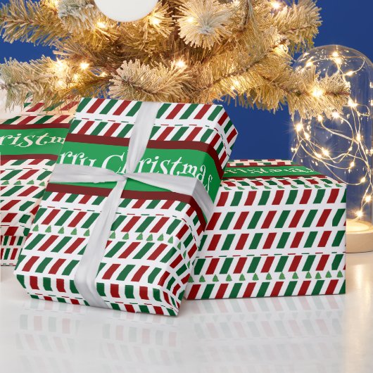 メリー・エレガントクリスマモダンスカスタマイズ&s ラッピングペーパー (クリスマス)