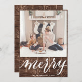 メリー |エレガントタイポグラフィ金ゴールド シーズンカード (正面/裏面)