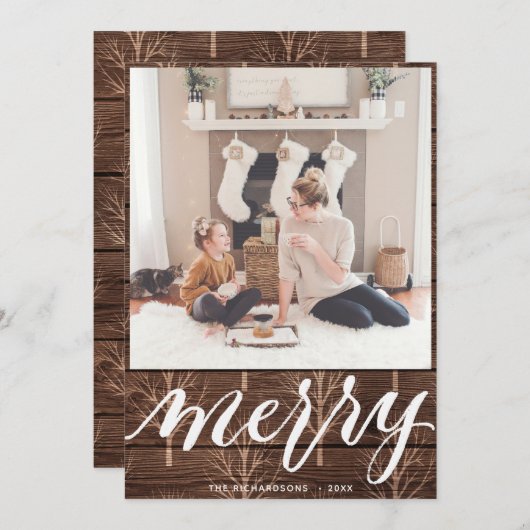 メリー |エレガントタイポグラフィ金ゴールド シーズンカード (正面/裏面)