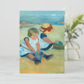 メリー・カサットによる『浜辺で遊ぶ子供たち』 サンキューカード (スタンド正面)