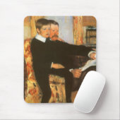メリー・カサットのヴィンテージ父子肖像画 マウスパッド (マウス)
