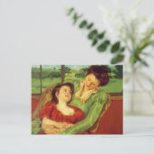 メリー・カサット-窓前のレーヌ・ルフェーブルとマルゴ ポストカード (スタンド正面)