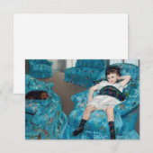 メリー・カサット - 青い椅子の少女 サンキューカード (正面/裏面)