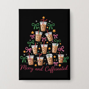メリー&カフェインクリスマスコケットコーヒーラテ 缶バッジ