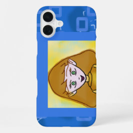 メリー カートゥーン ブルー ジオメトリック スマホケース iPhone 16 PLUSケース