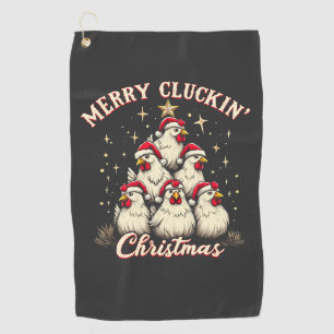 メリー・クラッキング・クリスマス おかしいニワトリ ゴルフタオル