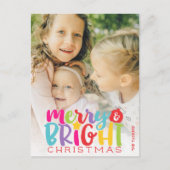 メリー&クリスマカラフルス可愛 シーズンポストカード (正面)