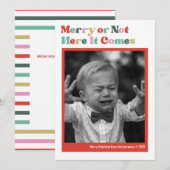 メリー・クリスマスかそうでないか 白いクリスマス写真 シーズンカード (正面/裏面)