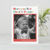 メリー・クリスマスかそうでないか 白いクリスマス写真 シーズンカード (スタンド正面)