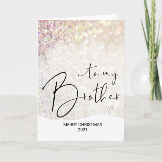 メリー・クリスマスが兄の金ゴールドクリスマス カード (正面)