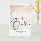 メリー・クリスマスが兄の金ゴールドクリスマス カード (黄色い花)