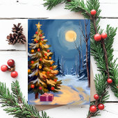 メリー クリスマスツリー 星 冬のホリデー カード