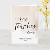 メリー・クリスマス・ウィッシュ最高の,先生クリスマス カード (黄色い花)