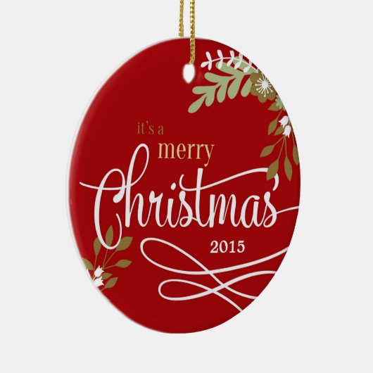 メリー·クリスマス·カスタムの写真/名前 セラミックオーナメント (右)