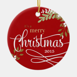 メリー·クリスマス·カスタムの写真/名前 セラミックオーナメント