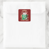 メリー・クリスマス ジンジャーブレッド コーヒー ラテ スクエアシール (バッグ)