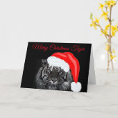 メリー・クリスマス・タイガー カード (黄色い花)