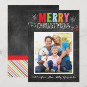 メリー・クリスマス・チャルクボード・ドードル シーズンカード (正面/裏面)