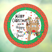 メリー・クリスマス・トナカイが窓がくっついて言う ウィンドウサイン (シート3)