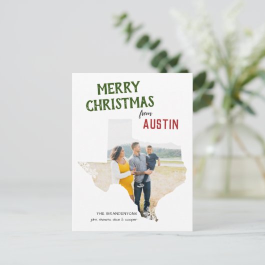 メリー・クリスマス・フロム・テキサス州・ワン・フォト ポストカード (スタンド正面)