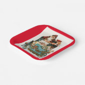 メリー・クリスマス・ヴィンテージ・アート・ホリデー ペーパープレート (傾斜あり)