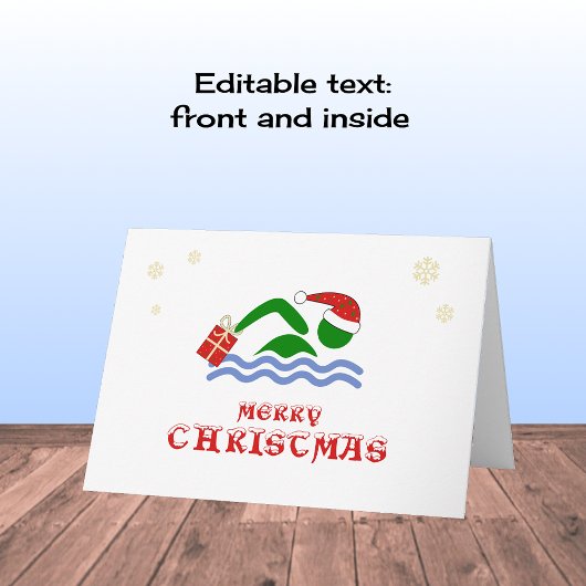 メリー・クリスマス・泳ぐ人が贈り物をもたらす シーズンカード