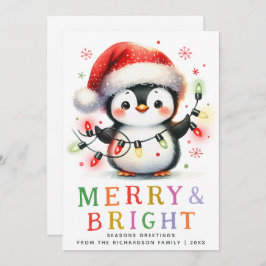 メリー&クリスマ可愛いペンギン シーズンカード