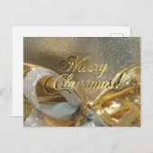 メリー・クリフェイクスマス・ゴールド・フォイル・シエレガントック ポストカード (正面/裏面)